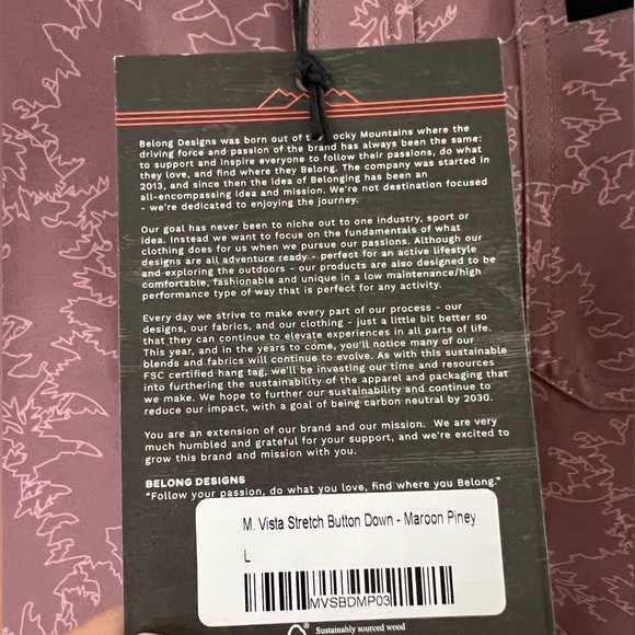 NEW BELONG DESIGNES MENS BUTTON DOWN SHIRT SOZE:L - Picture 6 of 6